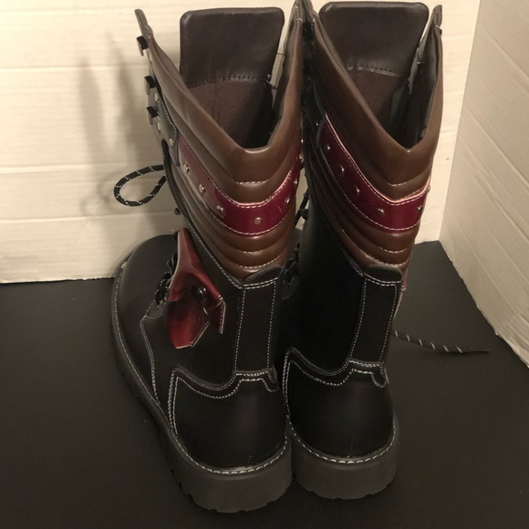 Addax Ridge Goth Motorcycle Black Lace Up Combat Boots Size 45 EU US Men's 12 - Picture 5 of 10